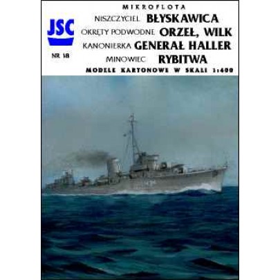 Polish Destroyer Blyskawica & 4 small Ships (Orzel, Wilk, Gen. Haller, Rybitwa)